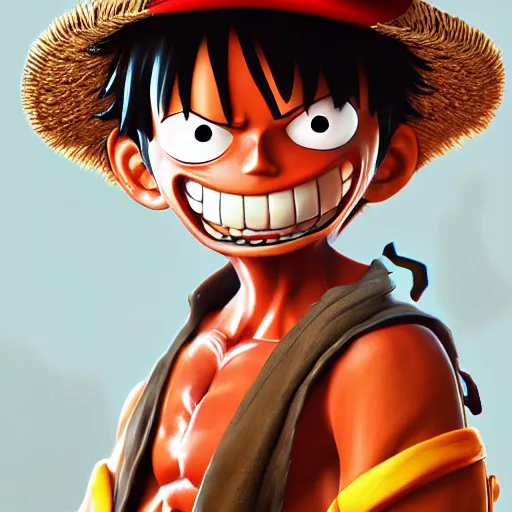 Image similar to luffy, highly detailed, pixar style, artstation, soft light, sharp focus, illustration, concept art