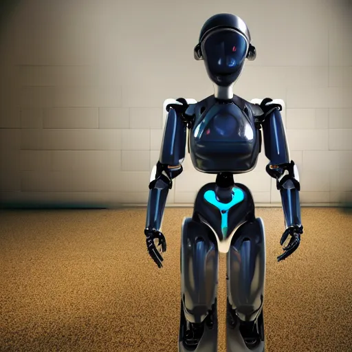 Image similar to human robot, unreal engine full body