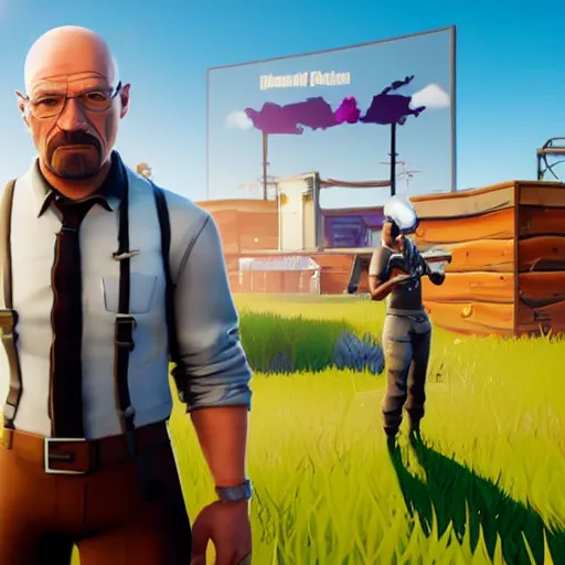 Prompt: walter white in fortnite