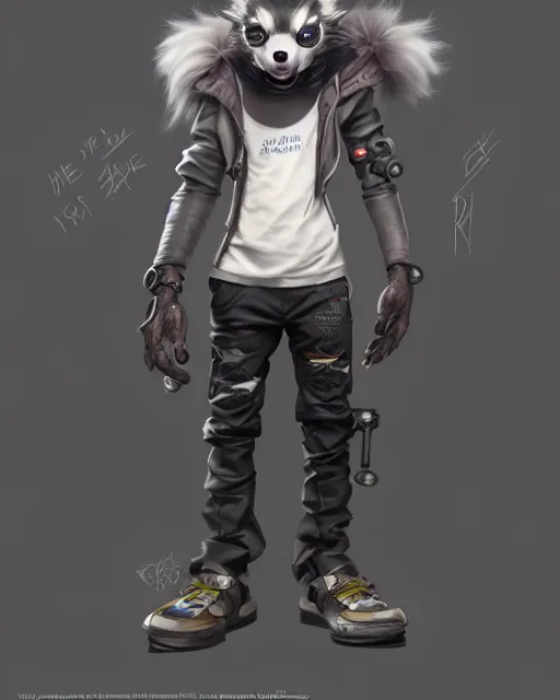 Image similar to character concept art of a cute young male anthropomorphic cyberpunk furry | | cute - fine - face, pretty face, key visual, realistic shaded perfect face, fine details by stanley artgerm lau, wlop, rossdraws, james jean, andrei riabovitchev, marc simonetti, and sakimichan, trending on artstation