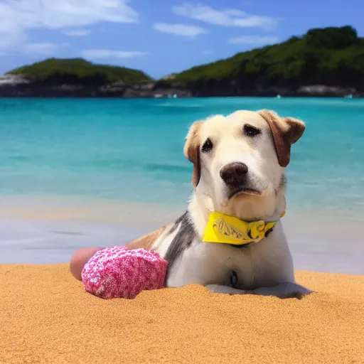 Image similar to lemon relaxing on the beach