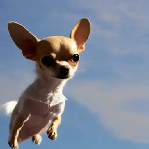 Image similar to chihuahua flies to the moon