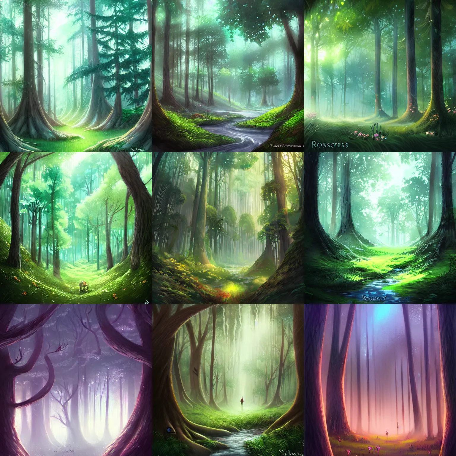Prompt: a forest by rossdraws