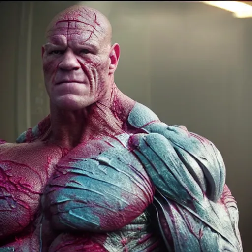 Prompt: A still of John Cena as Drax in Guardians of the Galaxy (2014)
