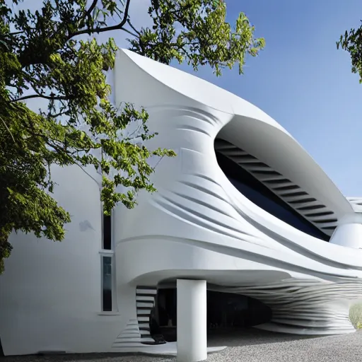 Image similar to house designed by zaha hadid