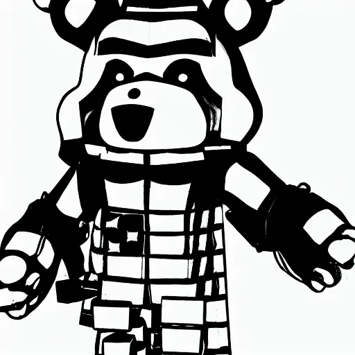 Prompt: Freddy fazbear in the Vietnam war black and white