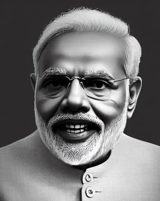 Image similar to A photo of Narendra Modi , highly detailed, trending on artstation, bokeh, 90mm, f/1.4