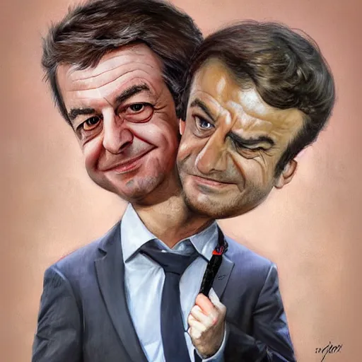 Image similar to jean luc melenchon is spanking emmanuel macron, by esao andrews