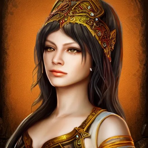 Image similar to fantasy videogame portrait of a beautiful goddess