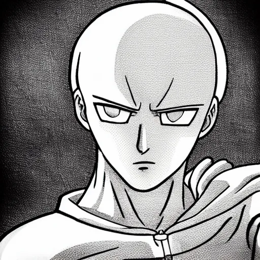 Image similar to saitama one punch man dressed as a baker, in a bakery kitchen, baking french baguette, one punch man instagram thirst trap photo shoot, perfect faces, very detailed, clear focus