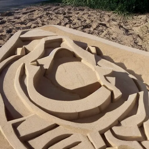 Image similar to pizza sand sculpture