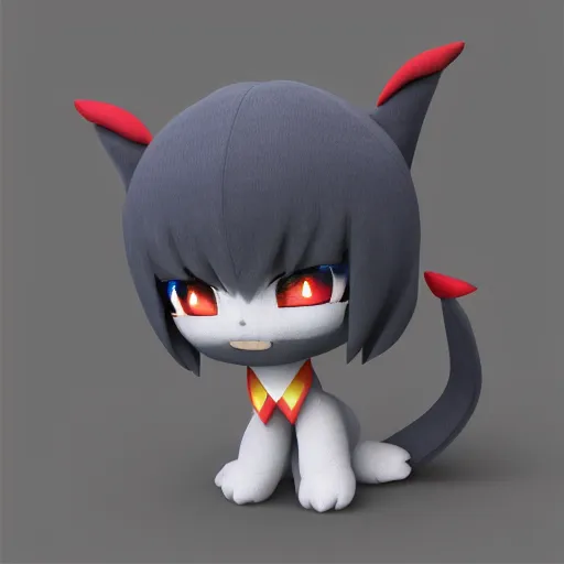 Prompt: cute fumo plush of the very last thing you see before you die, dark, vray