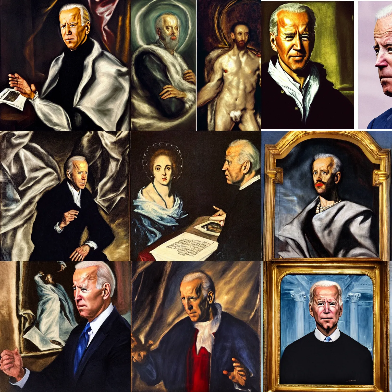 Prompt: joe biden, el greco, mannerism, dramatic lighting