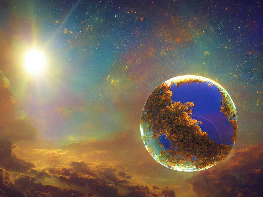 Prompt: sunlight study, the universe is a spheroid region 7 0 5 meters in diameter, art nouveau, kauai, by john james audubon and ( ( ( ( ( lisa frank ) ) ) ) ), 8 k, sharp focus, octane render