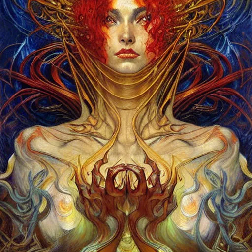 Image similar to Divine Chaos Engine by Karol Bak, Jean Delville, and Vincent Van Gogh