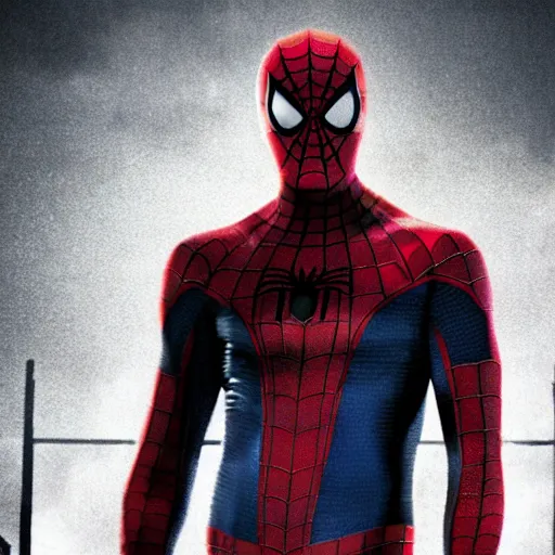 Image similar to jason statham as unmask spiderman, rain background, an film still