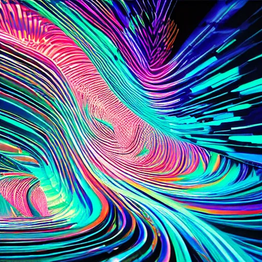 Image similar to data - driven, three - dimensional, generative shapes, multi - coloured, waves spirals inspired by refik anadol