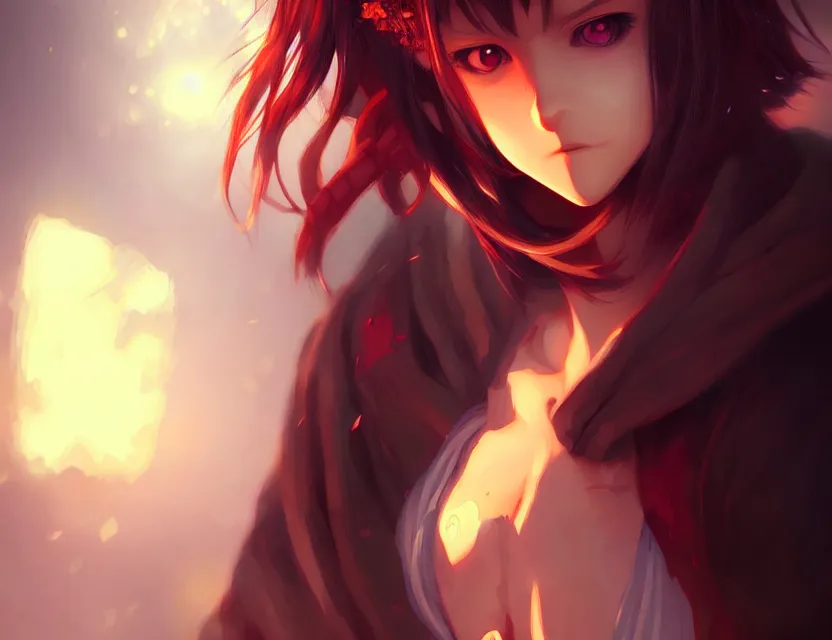 Image similar to a thief from waterdeep, by nashimanga, anime illustration, anime key visual, beautiful anime - style digital painting by wlop, amazing wallpaper