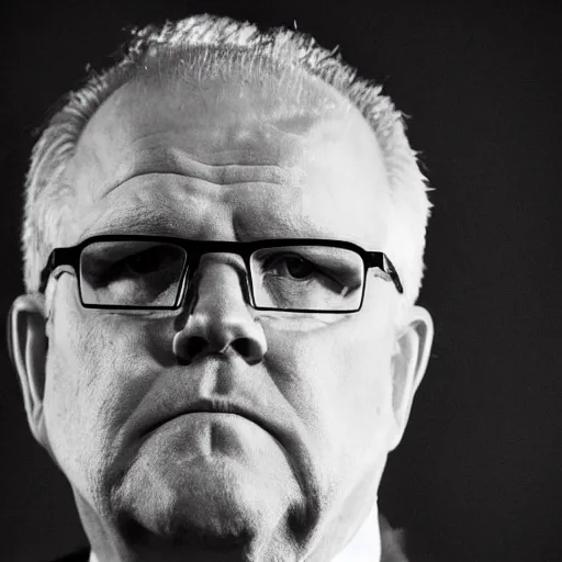 Prompt: ultrarealistic photo of former prime minister scott morrison lurking in the shadows in the style of film noir, full body, hiding, high contrast, 8 k, raw, unedited, symmetrical balance, in - frame