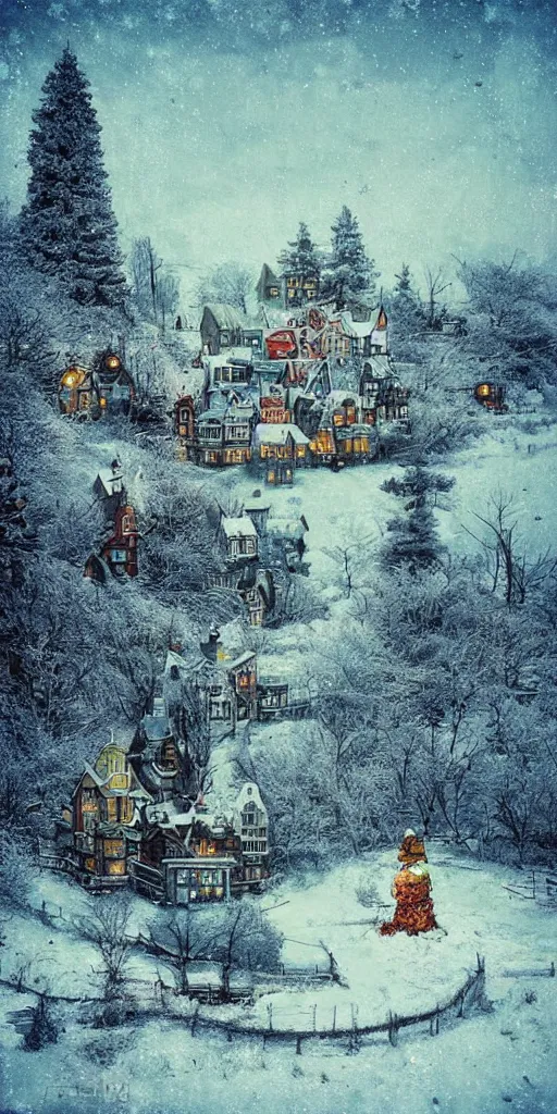 Image similar to a frosty christmas scene by alexander jansson