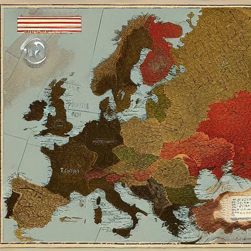 Image similar to the map of germany in 1 9 3 6 by greg rutkowski