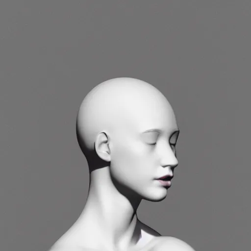 Prompt: a white mannequin's head in a dark room, a computer rendering by hsiao - ron cheng, zbrush central, neo - figurative, volumetric lighting, physically based rendering, zbrush