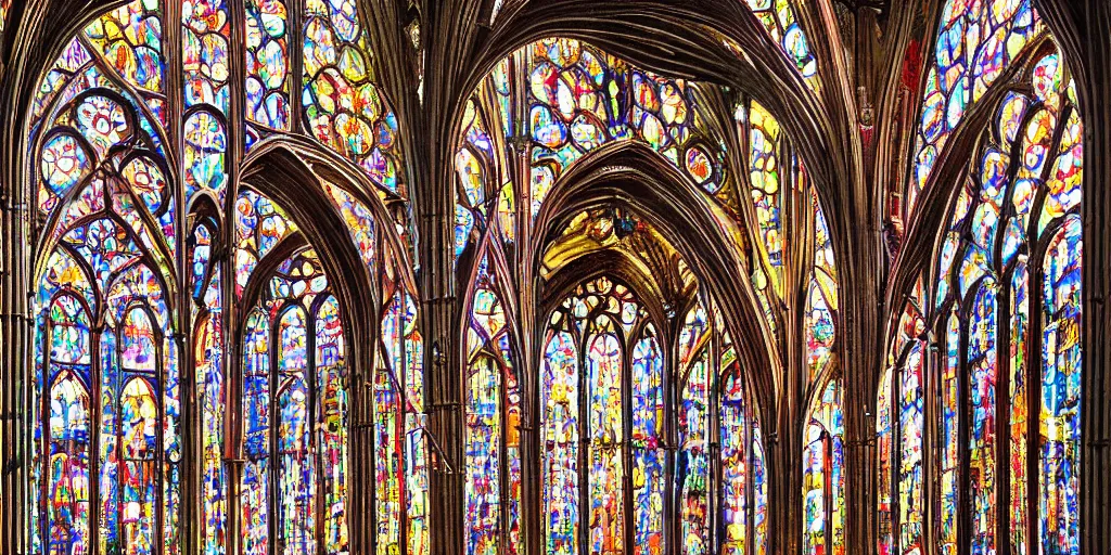 Image similar to gothic cathedral rose window megastructure in the style of heironymus bosch, intricate colorful masterpiece, hyper detailed, hd