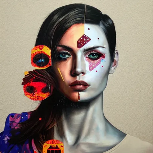 Prompt: portrait of a female android, by Sandra Chevrier