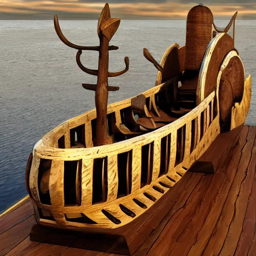 Prompt: viking longship, norse