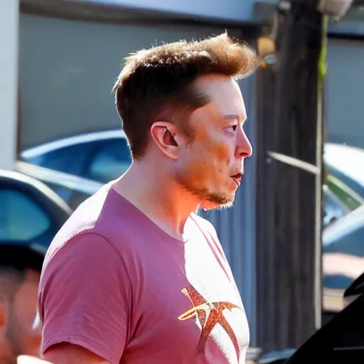 Prompt: paparazzi photo catches Elon Musk eating taco bell