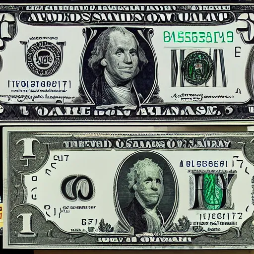 Image similar to photo of a one dollar bill covered in bile