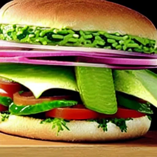 Prompt: promotional shot of the new frog sandwich from subway,