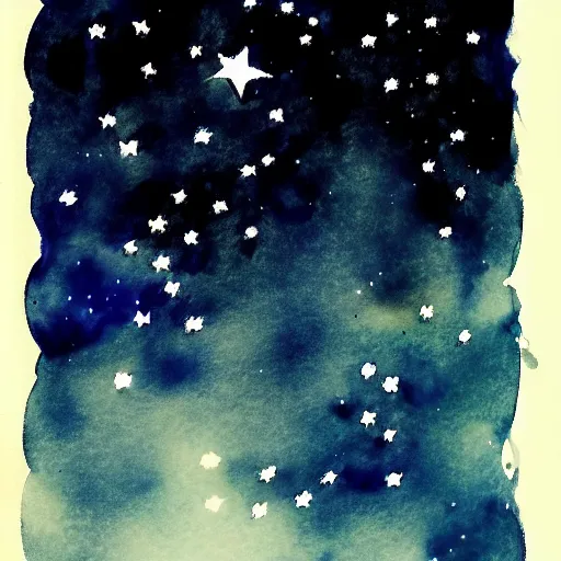 Prompt: stars, ink, by xu wei