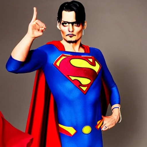 Image similar to johnny depp as superman