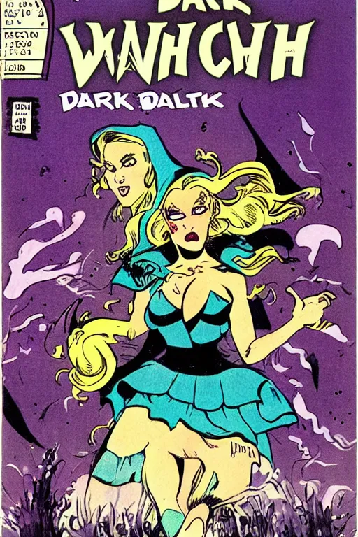 Image similar to comic for dark witch, 1 9 8 0 s