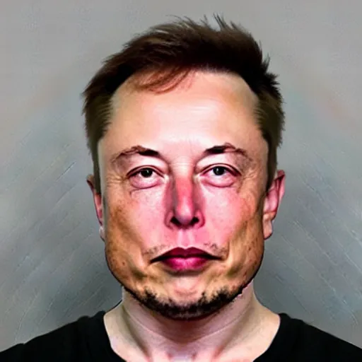 Image similar to mugshot of Elon Musk