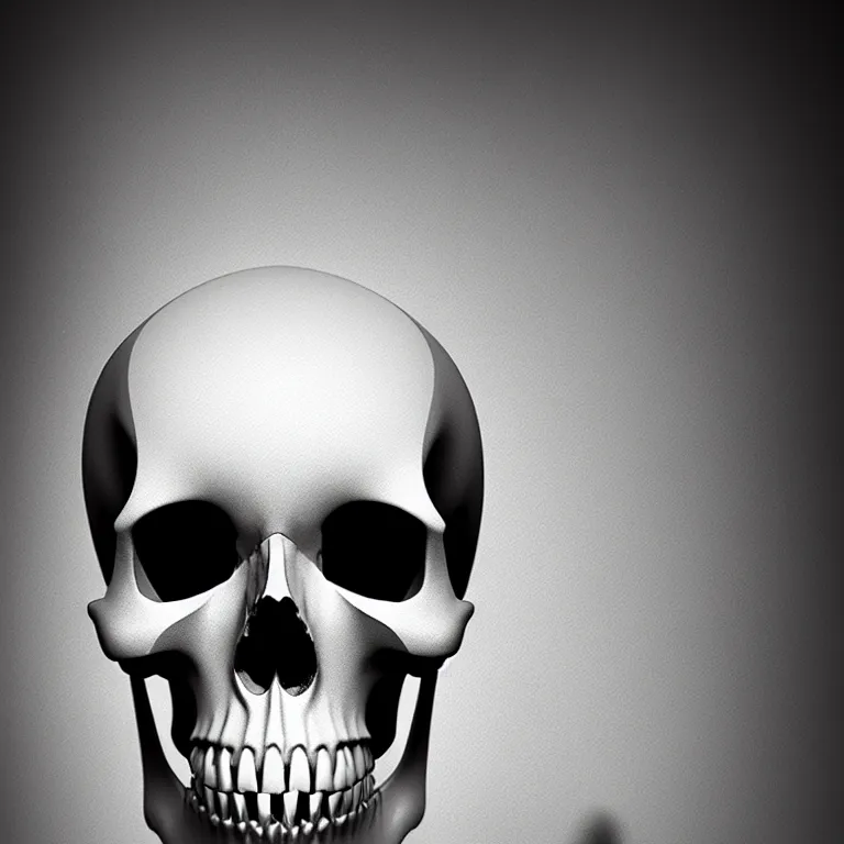 Image similar to black and white light 3D geometry, skull, matte bright highly detailed, poetic, 3D render, digital art, octane render, 8K artistic photography, photo-realistic, by Dora Maar