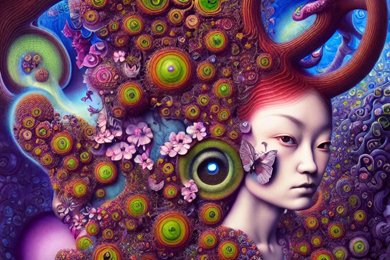 Image similar to art by yoko d'holbachie feat naoto hattori, caitlin hacket and hannah yata featuring archan nair. visionary psychedelic fineart painting. gigapixel resolution. intricate detailed. beautiful dramatic cinematic. in the style of subject zero. hyperrealistic render. dreamy blurry pastel aquarel background.