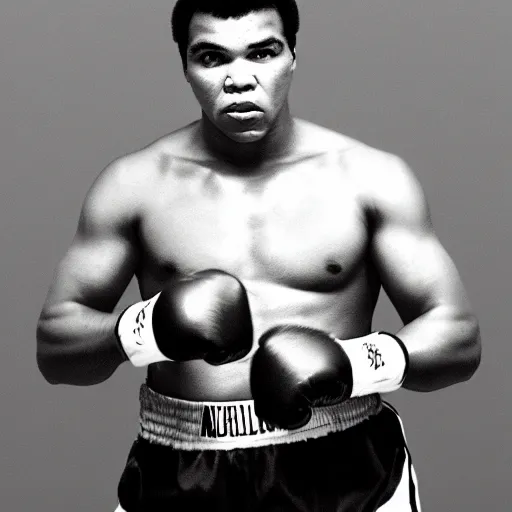 Image similar to muhammad ali as an overweight website admin