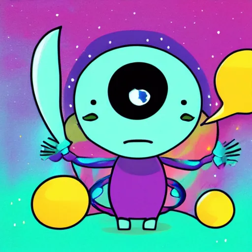 Prompt: illustration of cute alien