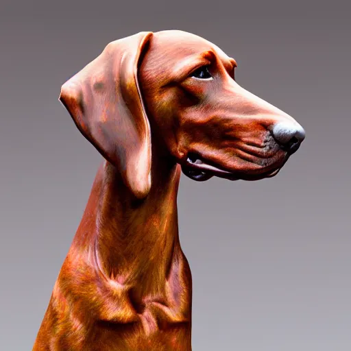 Image similar to marble statue of redbone coonhound, realistic