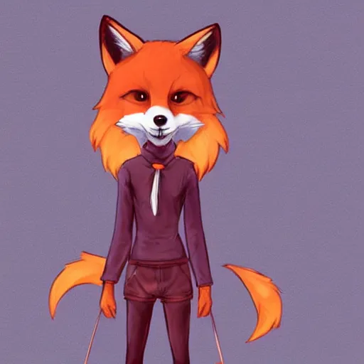 Image similar to an anthropomorphic fox, fursona!!! by kawacy, trending on artstation, full body