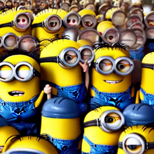 Minions thumbs up, cheering, celebrating, | Stable Diffusion