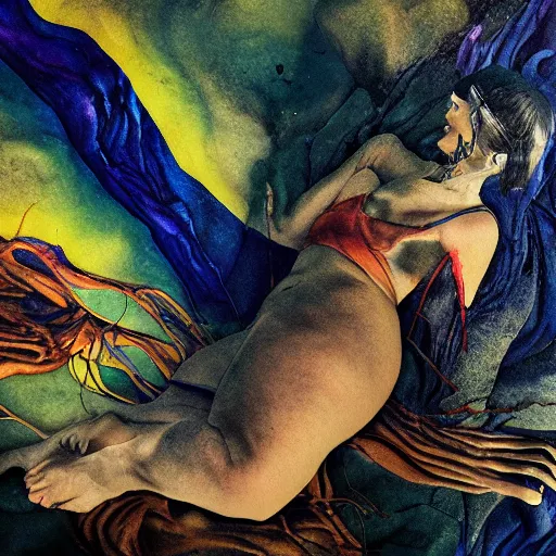 Image similar to the energy of dreams, 8 k resolution, beautiful, dark ambient, neoplasticism art, marvel comics dslr hdr, art by artemisia gentileschi, water color