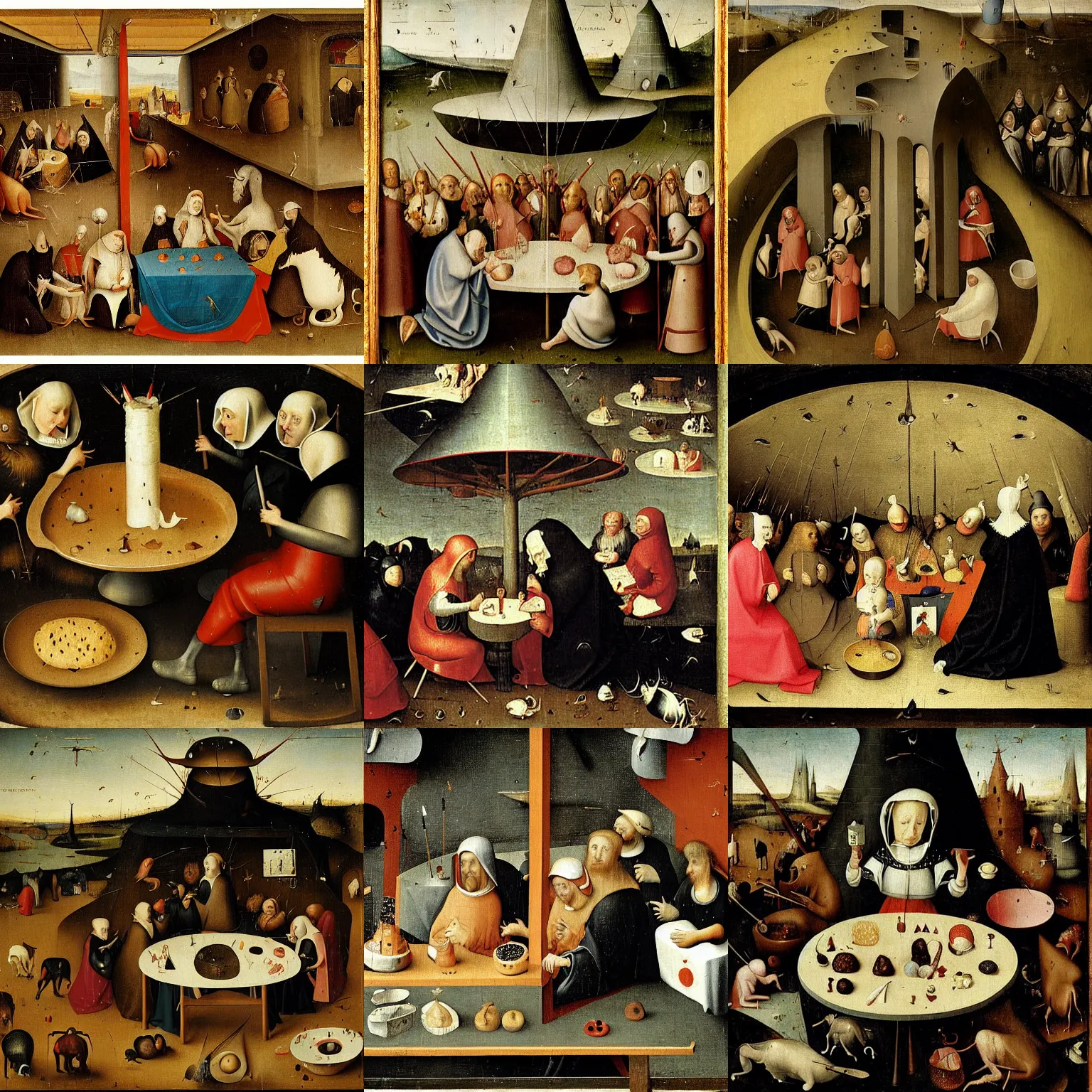 Prompt: a dairy queen by hieronymus bosch