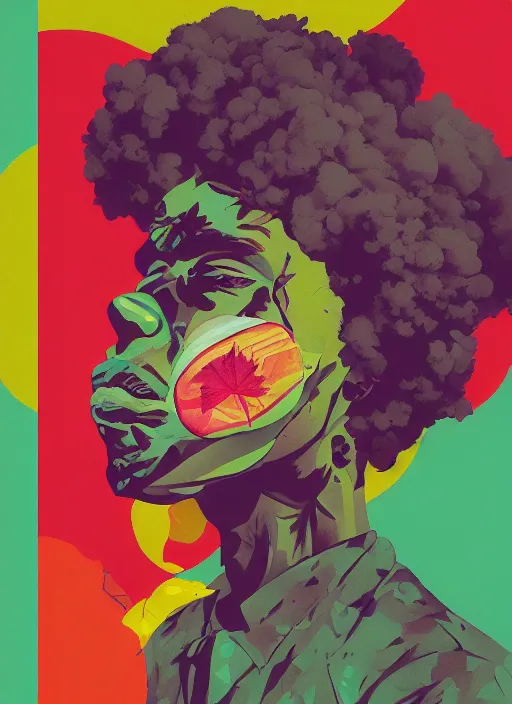 Image similar to profile picture by sachin teng x ofwgkta, marijuana, organic painting, hard edges, masterpiece, smoke clouds, asymmetrical, green, matte paint, energetic