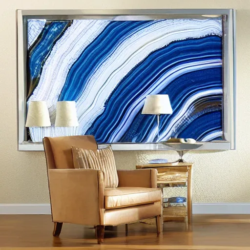 Prompt: banded agate wall backlit