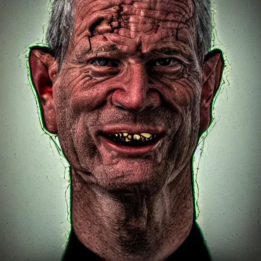 Prompt: a realistic man with brains oozing out of his ears cinematic 3 5 mm hdr