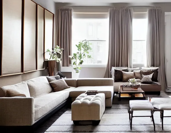 Image similar to apartment designed by nate berkus, muted neutral colors