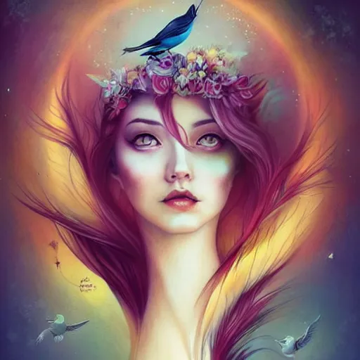 Prompt: birds by anna dittmann